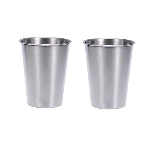 Produktbild: Garneck 2St Vakuumisolierter Becher Espressotasse Bruchsichere Trinkbecher Wassergläser kühlende Biergläser thermotassen thermal mug coffee kettle cafepads Kaffeebecher Wasserbecher Silver