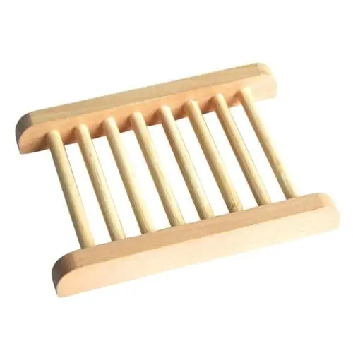 Produktbild: Garneck 2stücke Natürlicher Holz Seifenschalen Halter rutschfeste Seifenablage Für Badezimmer Küche Und Effektive Trockenfunktion Für Handseife Und Duschseife Unisex Design