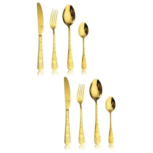Produktbild: Garneck 2 Sets Weihnachtsbesteck Set Westliches Essensbesteck Weihnachts Dessertgabeln Weihnachts Tischdekoration Weihnachts Edelstahlbesteck Teelöffel Besteck Weihnachtslöffel