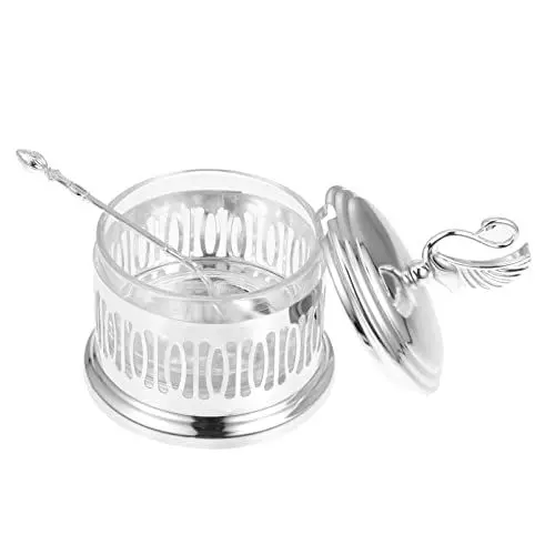 Produktbild: Garneck 2 Stk Rolle Behälter Für Salzdosen Container Gewürztopf Für Die Küche Schwarzes Serviergeschirr Vorratsdose Für Gewürze Küchenversorgung Klare Salzflasche Silver Glas