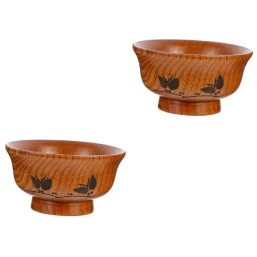 Produktbild: Garneck 2 Stk Schale Aus Geschnitztem Dattelholz Trockene Obstschale Müslischalen Japanische Suppenschüssel Nüsse Halter Schalen Frühstücksschalen Snack-schüssel Japanische Schalen Hölzern