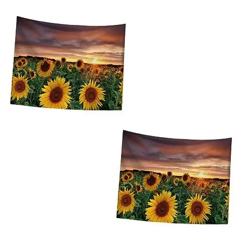 Produktbild: Garneck 2 Stück Vielseitige Wandbehangdecke Sonnenblumen-wandteppich Strandtuch Leicht Zu Reinigen