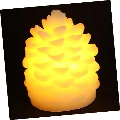 Produktbild: Garneck 2 Stk Tischdekoration Weihnachtsdekoration Teelichter Kerzen Tannenzapfen Licht beleuchteter Tannenzapfen LED-Leuchten für Schlafzimmer Partybeleuchtung Kerzenlicht Kiefernzapfen