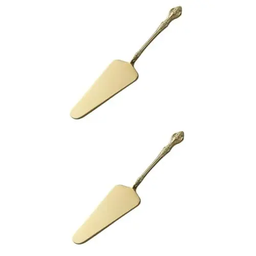Produktbild: Garneck 2 Stk kuchenwender aus edelstahl Mini-Tortenständer Pfannenwender Kuchenmesser mit Gravurgriff Kuchenheber mit Gravurgriff Kuchenschaber Schaufel aus Edelstahl Metall Spatel Gebäck