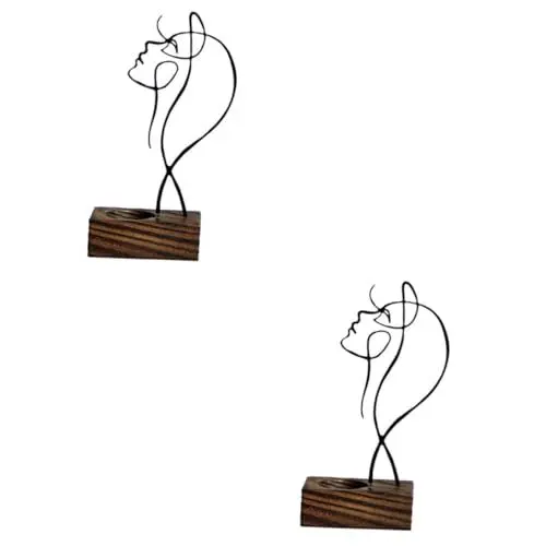 Produktbild: Garneck 2 Stück Abstrakte Figur Kerzenständer Kerzensockel Abstraktes Gesicht Statue Tischdekoration Abstrakter Charakter Kerzenhalter Linienfigur Kerzenständer Kerzenleuchter
