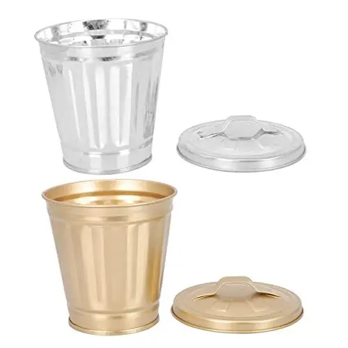 Produktbild: Garneck 2 Stück Desktop-Mülleimer Mini-Tisch Kleiner Mülleimer Mit Deckel Kleine Schreibtischdekoration Schreibtisch-Mülleimer Kleiner Mülleimer Mit Deckel Winziger Müllhalter