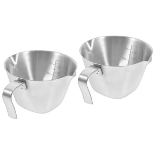 Produktbild: Garneck 2 Stück Doppelmund Abgestufte Tasse Espresso Kaffeetasse Espresso Halter Kaffeetasse Mit Espresso Messbecher Multifunktions Milchbecher Rostfreier Messbecher