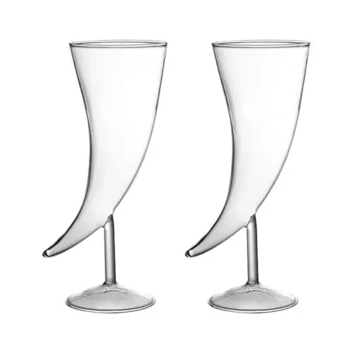Produktbild: Zerodeko Mondgläser Mondförmiges Glas Hornkelchgläser Kreative Trinkbecher Saftgläser Für Die Hausbar-Party
