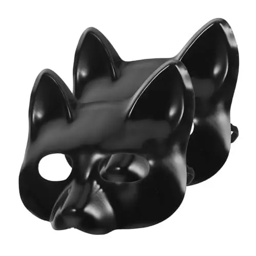 Produktbild: Garneck 2 Stücke Blank Katze Masken Hand Bemalt Papier Masken Für Erwachsene Cosplay Maske Halloween