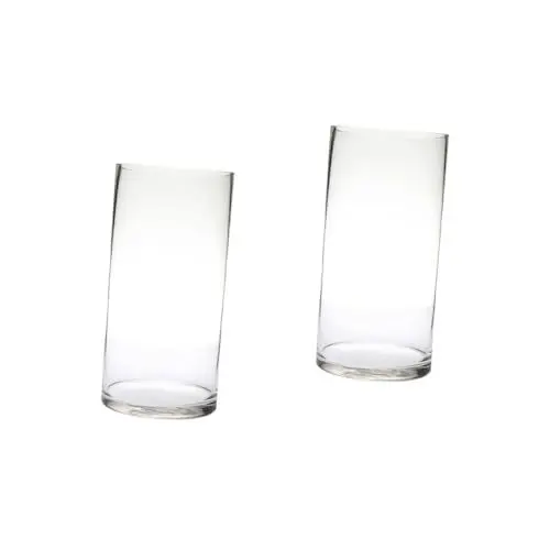 Produktbild: Garneck 2 Stück Klare Glasvase Minimalistische Vase Zylindervase Massenvasen Kreisförmige Vase Trockentopf Runde Vasen Für Mittelstücke Kreisförmige Vase Runde Vase