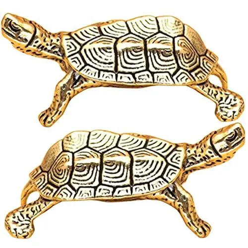 Produktbild: Garneck 2 Stück Messing-Schildkröte Tischdekoration Heimdekoration Hausdekoration Messing-Schildkröten-Statue Meeresschildkröten-Figur -Schildkröten-Skulptur Retro-Kleine
