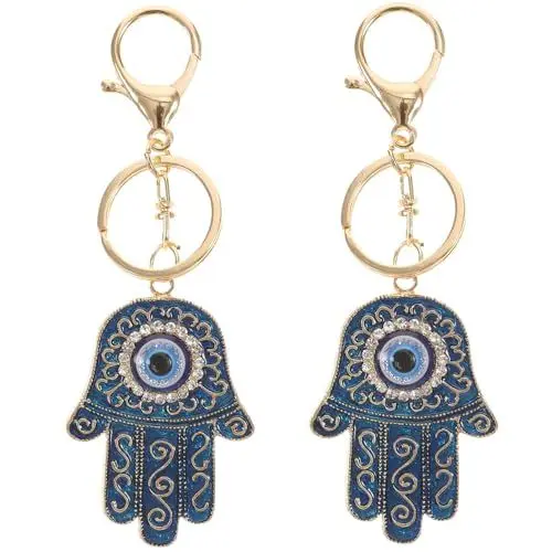 Produktbild: Garneck 2 Stücke Böse Auge Anhänger Hamsa Hand Auto Rückspiegel Anhänger Evil Eye Türkische Auge Nazar Boncuk Glücksbringer Girlande Wandbehang Fenster Deko für Autoanhänger
