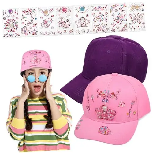 Produktbild: Garneck 2 Teiliges DIY Baseballkappen Set Für Mädchen Aus Baumwolle