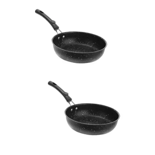 Produktbild: Garneck 2st Antihaftpfanne Aus Medizinischem Stein Omelette-hersteller Omelette-pfanne Frühstückspfanne Kleine Eierpfanne Pfannkuchenpfanne Mini-ölheizpfanne Black Medizinischer Stein