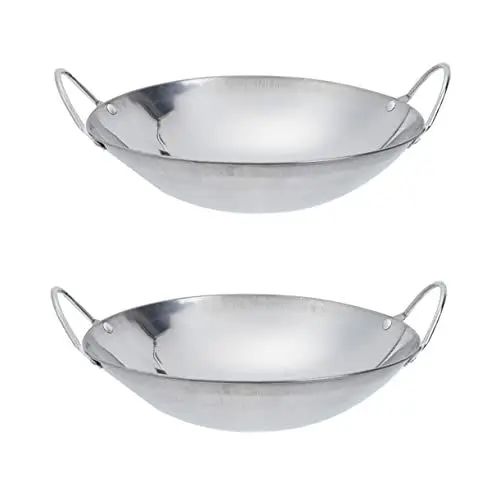 Produktbild: Garneck 2st Bratpfanne Aus Edelstahl Induktionspfannen Induktionskochtopf Induktionsbratpfanne Milchtopf Omelettpfanne Pfannen Zum Kochen Chinesischer Wok Nudeltopf Rostfreier Stahl Silver