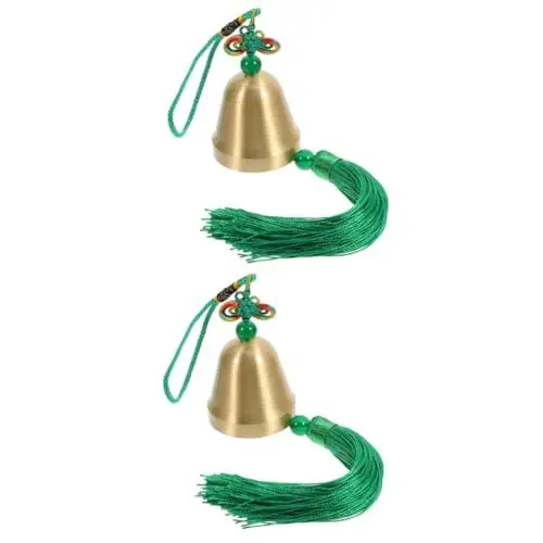Produktbild: Garneck 2st Chinesische Knotenglocken Mini Windspiele Anhänger Mit Glocke Zum Aufhängen Hängende Glockenverzierung Antike Glocke Feng Shui Anhänger Zum Aufhängen Vogelgesangsglocke Messing