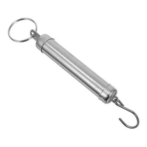 Produktbild: Garneck 2st Federwaage Haken Für Kofferwaage Gewichtsskala Taschenwaage Küchenhakenwaage Kofferwaage Für Die Reise Handwaage Reiseskala Reisewaage Zugbeutel Klein Rostfreier Stahl Silver