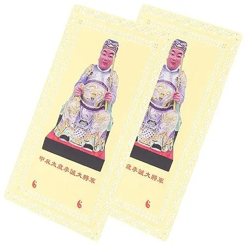 Produktbild: Garneck 2st Feng Shui Tai Sui Karte Buddha-goldkarte Traditionelles Amulett Religiöse Amulettkarte Buddhistisches Amulett Für Geldbeutel Tai Sui Amulett Dekor Chinesisch Wagen Kupfer