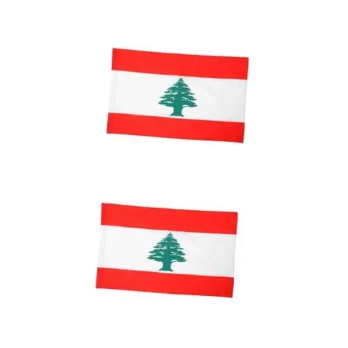 Produktbild: Garneck 2st Libanesische Flagge Libanon-flaggen-pins Libanon-Flagge, Wir Stehen Ich Stehe Mit Der Libanesischen Friedensflagge Beten Sie Für Die Libanesische Autoflagge Polyester