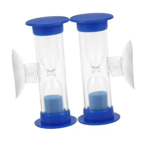 Produktbild: Garneck 2st Sanduhr-Timer Zahnputz-Timer Für Kinder Kinder-Timer Schreibtisch-Timer 2 Minuten Sanduhr Kleinkind-Timer Zahnputz-Timer Für Den Innenbereich Desktop-Sanduhr Plastik Blue