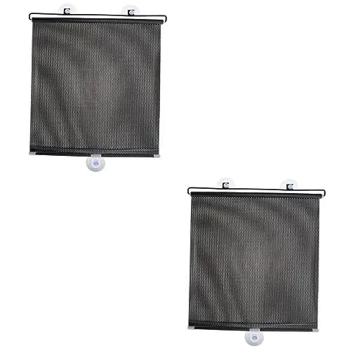 Produktbild: Garneck 2st Verdunkelungsrollos Auto Sonnenblocker Autofensterabdeckungen Auto Fenster Schatten Sonnenblende Mit Saugnapf Vorübergehender Stromausfall Lampenschirm Reisen Teleskopisch PVC