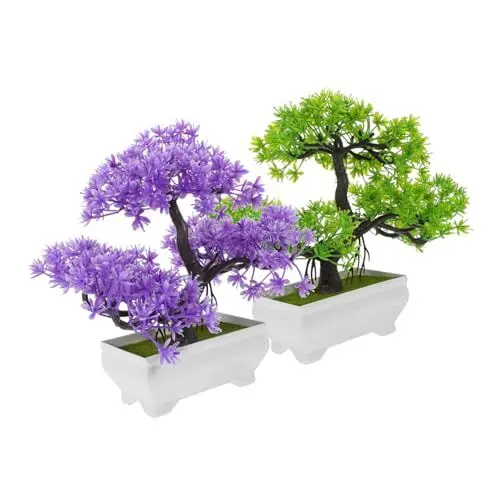 Produktbild: Garneck 2stücke Kunststoff Bonsai Kleine Künstliche Nadelbaum Schreibtisch Tv Schrank Deko Künstliche Bonsai Baum