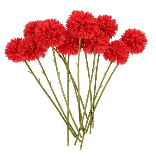 Produktbild: Garneck 36 STK Simulierte Kamille künstliche blüten Artificial Künstliche Hortensienblüten Elegante Kunstblumen Blumendekorationen für zu Hause Löwenzahn-Verzierung Seidenblume rot