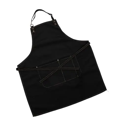 Produktbild: Garneck 3St Küchenschürze Praktische Schürze frauen arbeiten schürze schmutzabweisende Schürze kitchen apron grillrostreiniger grillrein Café-Shop-Schürze Haushaltsschürze Segeltuch Black