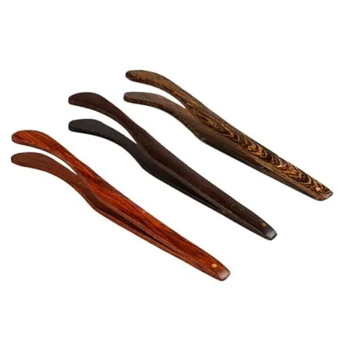Produktbild: Garneck Elegante Werkzeuge Zur Teezubereitung – 3 Stück Teeklammern Aus Holz Teezubehör Mehrzweck-teezangen Für Zuhause Büro