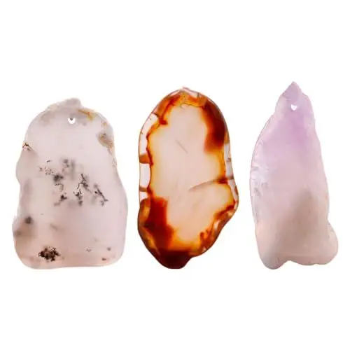 Produktbild: Garneck 3St grober Achat-Anhänger Anhänger aus natürlichem Achat Hals-Achat-Anhänger weihnachtsgeschenke weihnachts präsente natürlicher Achatstein Anhänger aus Naturstein Schmuck Zubehör