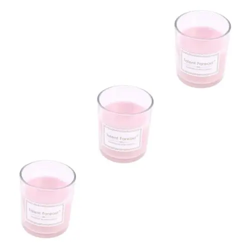 Produktbild: Garneck 3St romantische Gelkerze gelkerzen the office weihnachtstueten weingeschenke weihnachten weihnachtsek scented candles Luftgereinigtes Kerzenlicht Wachs mit Partyduft Duftwachs Rosa