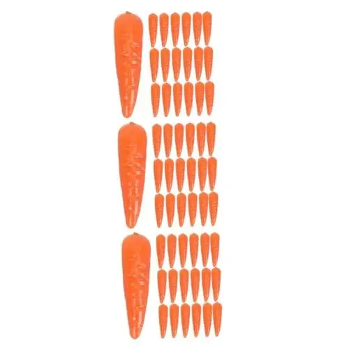 Produktbild: Garneck 3 Sätze Karotten-Modell Osterdekoration Frühlingsdekoration Künstliche Mini-Karotten Mini-Karotten-Dekorationen Lebensechte Osterkarotten Spielzeuggemüse Schaum Orange 60 Stück * 3