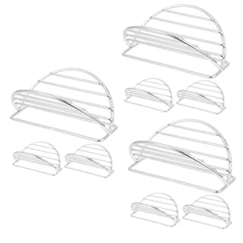 Produktbild: Garneck 3 Sätze Taco-stand Taco-drahthalter Maquina Para Tortillas Burrito-halter Tortilla-unterstützung Burrito-tortillas Taco-tablett-halter Abs Silver Rostfreier Stahl 3 Stück * 3