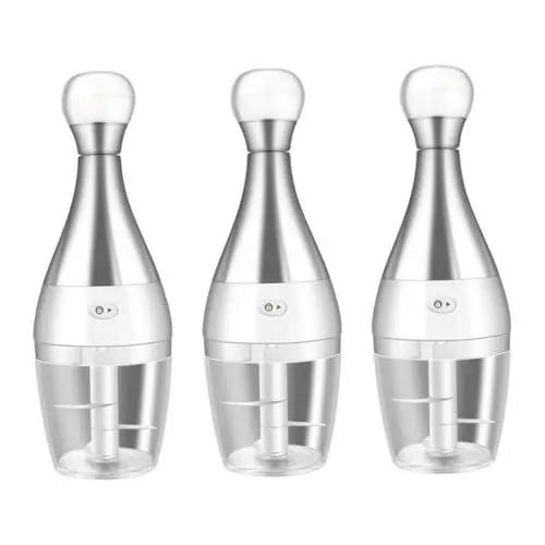 Produktbild: Garneck 3 Stk Druckknopf Eine Knoblauchpresse Knoblauchmixer Elektrische Mühle Handschleifer Mühle Für Babynahrung Salat Weiß Ergänzendes Rostfreier Stahl Kind Knoblauchstampfer