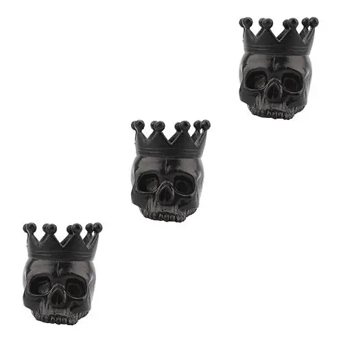 Produktbild: Garneck 3 Stk Totenkopf-ornamente Halloween-schädeldekorationen Desktop-ornament Totenkopf Figur Kerzenbasis Halloween Totenkopf Kerzenhalter Bar-desktop-dekor Harz Jahrgang Schmuckständer