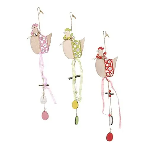 Produktbild: Garneck 3st Anhänger Aus Hahnenholz Holzscheiben Wohnkultur Osterbaum Anhänger Ostervorräte Ostern-hähnchen-Ausschnitte Osterhähnchen Dekorationen Osterdekoration Zubehör Hölzern