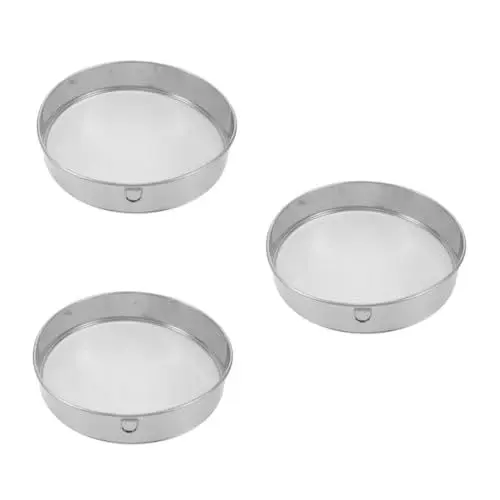 Produktbild: Garneck 3st Backmehlsieb Praktisches Backsieb Rundes Sieb Backen Feinmaschiges Sieb Rundes Mehlsieb Sieb Für Die Küche Mehlsiebwerkzeug Mesh-mehlsieb Küchenmehlsieb Edelstahl 304 Silver