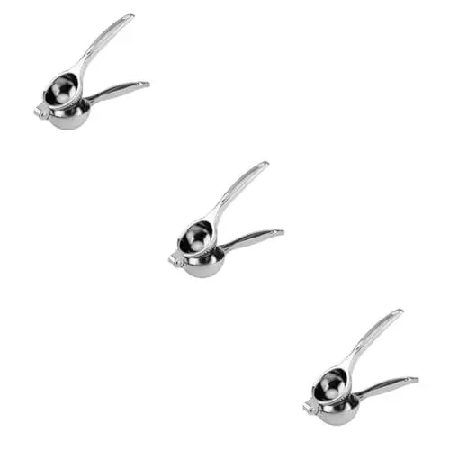 Produktbild: Garneck 3st Fruchtpresse Hand Entsafter Presse Entsafter Hand Zitrone Zitruspresse Limettenpresse Handentsafter Fruchtsaftpresse Küchenwaren Manueller Entsafter Burgerhalter Silver