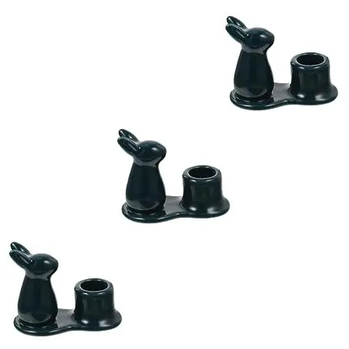 Produktbild: Garneck 3st Kaninchen Kerzenhalter Teelichthalter Zu Ostern Desktop-kerzenhalter Hochzeitskerzenhalter Hase Kerzenhalter Tischdeko Zu Ostern Handwerk Keramik Nordisch Bankett Esstisch