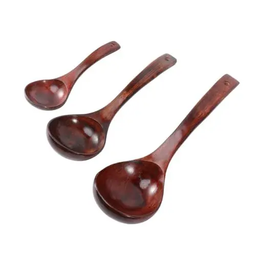 Produktbild: Garneck 3-teiliges Suppenkellen-set Aus Holz Küchenutensilien-set Chinesische Löffel Natürlicher Suppenlöffel Zum Kochen