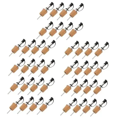 Produktbild: Garneck 40 Stk Korks topfen Wein Sparer Essigspender Auslauf Edelstahl Weinstopper Weinverschluss Whiskey praktischer Weinausgießer Wein Zubehör Karaffe Wein Mund Wasserspender hölzern