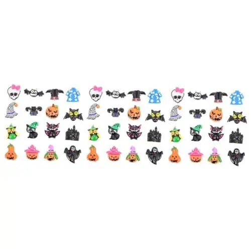 Produktbild: Garneck 48 STK Kühlschrankmagnet Klassenzimmermagnete Halloween-Schädelaufkleber Halloween Theme Halloween Geschirrspüler-Magnet Harzanhänger selber Machen Handyhülle Tafel