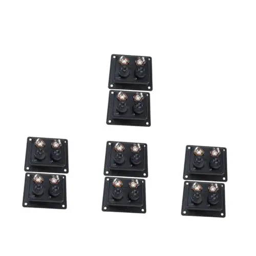 Produktbild: Garneck 4 Sätze Lautsprecherrückwand-verdrahtungsplatine Quadratisches Terminal Quadratische Klemmenabdeckung Lautsprecher-anschlussklemme Lautsprecheranschluss Black Eisen 2 Stück * 4