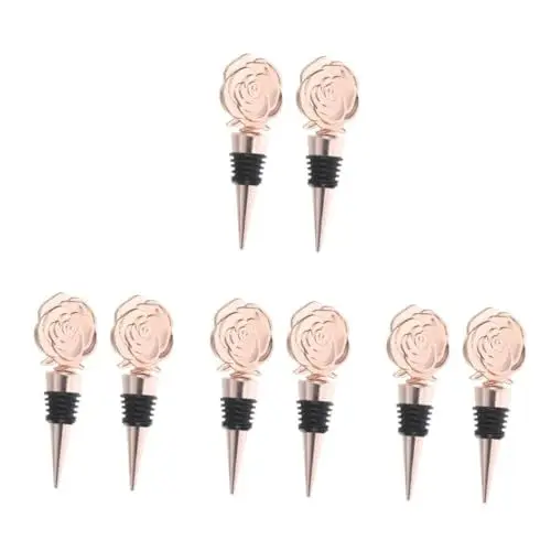 Produktbild: Garneck 4 Sätze Weinverschluss Rose Versiegelung Von Weinflaschen Roséwein Stopper Flaschenverschlussstopfen Weinflaschenkorken Weindeckel Für Weinflaschen Aluminiumlegierung 2 Stück * 4