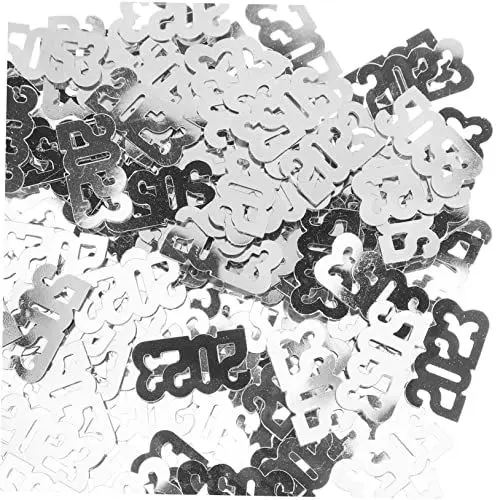 Produktbild: Garneck 4 Stück 5 2023 2023 Konfetti 2023Neujahr Tischdekoration Dekorationen für Zuhause Silvester-Party-Kit komfetti büro dekoration Tischkonfetti party dekoratives konfetti PVC Silver