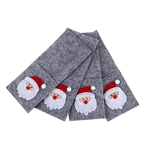 Produktbild: Garneck 4 Stück Besteck Tischdekoration Weihnachtsgabelhalter Geschirrabdeckung Weihnachten Hochzeitssilber weihnachtsdekoration christmas party geschirr abdeckung Geschirrtuchhalter Stoff