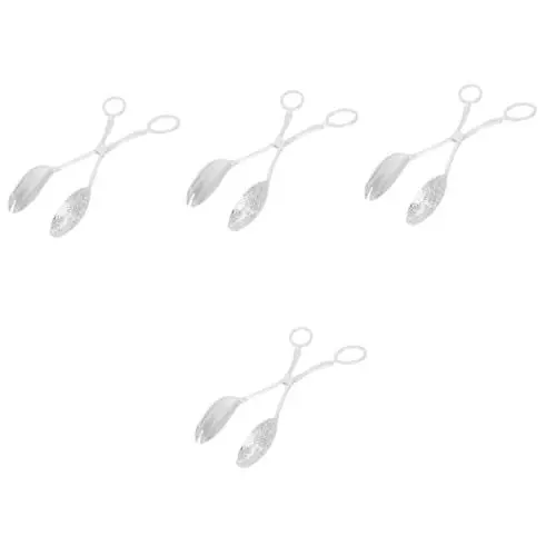 Produktbild: Garneck 4 Stück Besteckzange küchenzange küchenbesteck grillpinzette alunägel metall Cupcake-Zange Steak-Zubehör Multifunktionaler Grillclip Grillzangen Aluminiumlegierung Silver