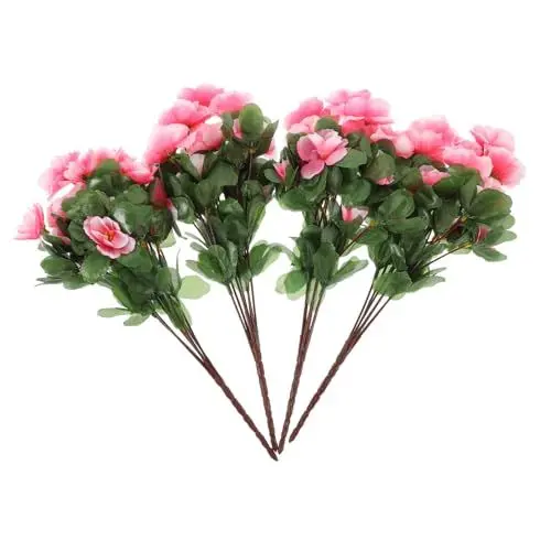Produktbild: Garneck Künstliche Blumendekoration Mit 7 Blütenblättern Künstliche Rhododendren Für Zuhause Veranstaltungen Dekoration 4-teiliges Set