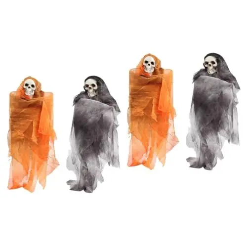 Produktbild: Garneck 4 Stück Halloween-Requisiten Hängender Schädel Gruselige Geisterrequisiten Halloween-wandvorhang-Dekoration Zum Aufhängen Halloween-Geist Im Freien Spukschädelgeist Geisterfigur