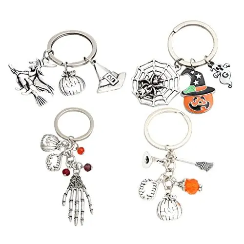 Produktbild: Garneck Metall Halloween Schlüsselanhänger Hexenbesen Gothic Stil Für Party Dekorationen